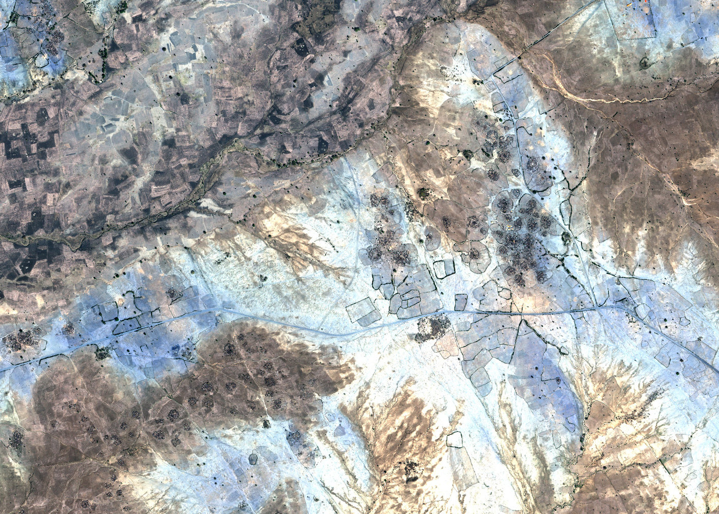 WorldView-2 satellite imagery, Karamoja, Uganda